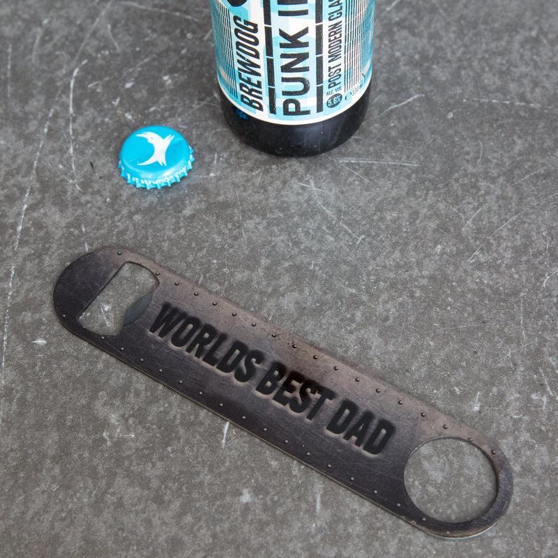 Steel Rig Bar Blade Bottle Opener For Dad - Any Personalisation - Ideal For Crossfit Or Superhero Fan