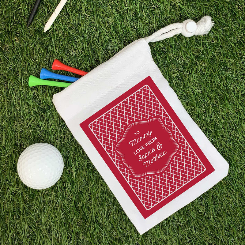 Personalised Queen Of Clubs Golf Tee Bag - Golf Lover Gift - Stocking Filler For Her - Funny Golfing Bag - Golfer Pouch - Hand finished in the UK
