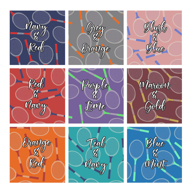 Tennis Racquet Patterned Personalised Pocket Square
