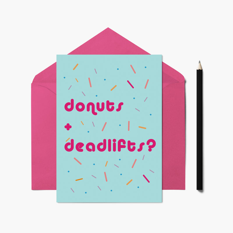 Deadlifts and Donuts Funny Fitness Gym Greeting Card