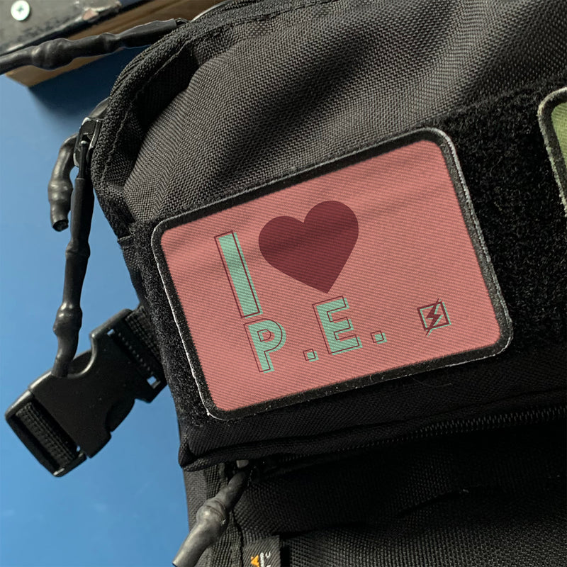 I Love P.E. - Fun fitness Velcro Patch